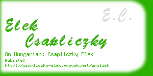 elek csapliczky business card